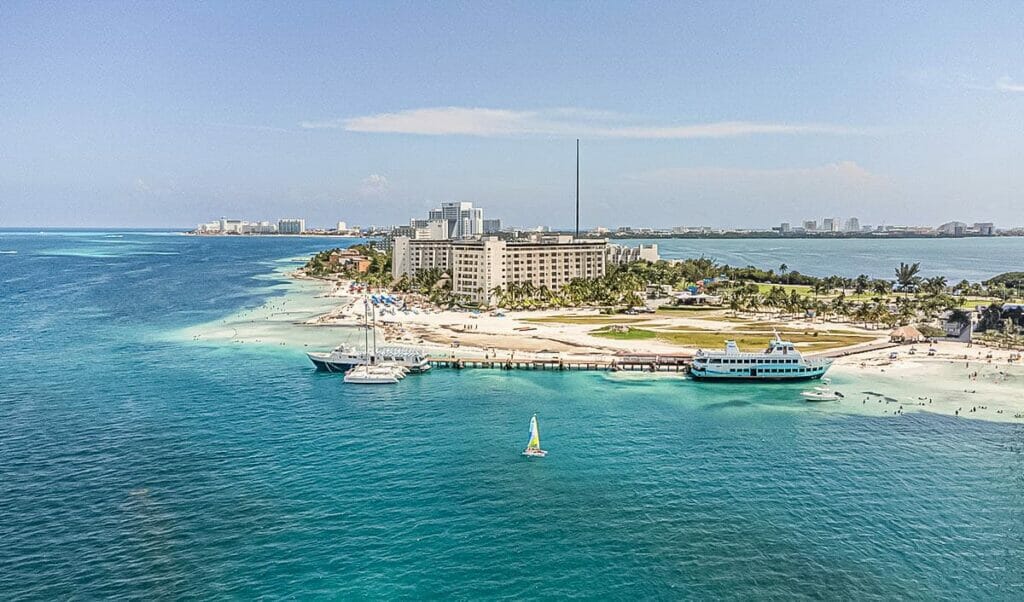 Aerial view of Playa Langosta.