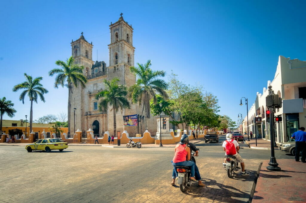 Valladolid Cathedral under a blue sky.