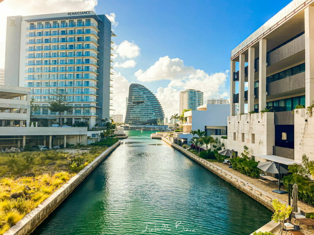 View of Puerto Cancun on a sunny day.