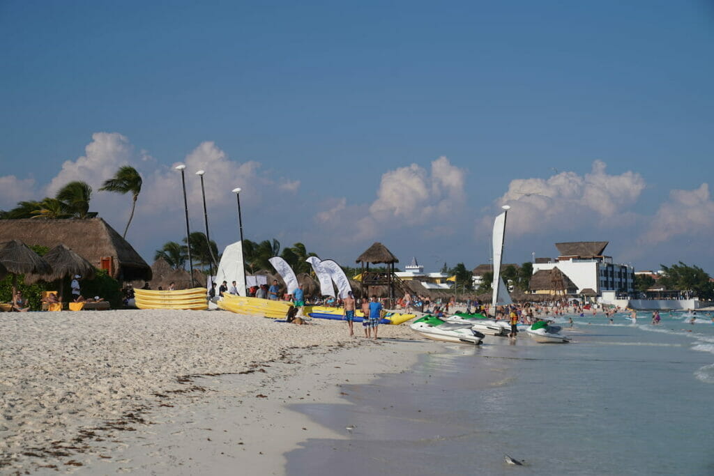 Few boats at the Punta Maroma shore.