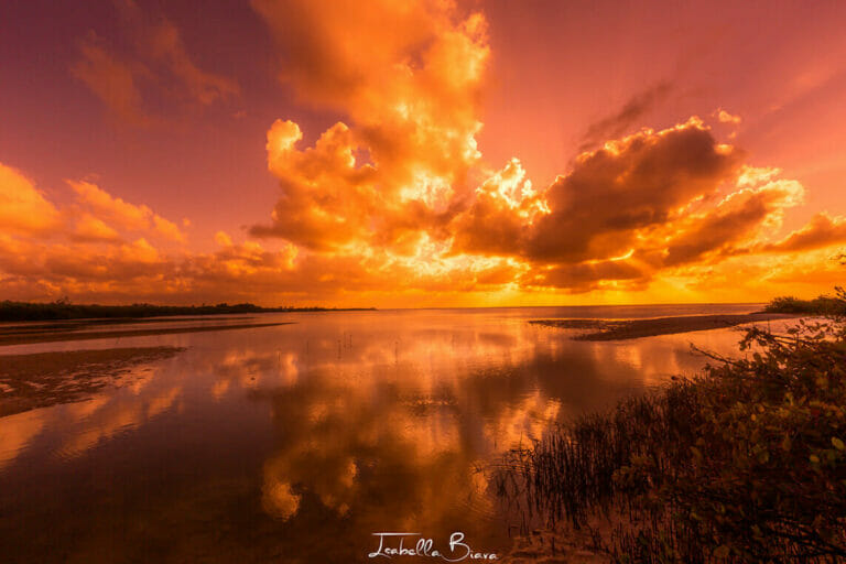 Isla Blanca on a sunset.