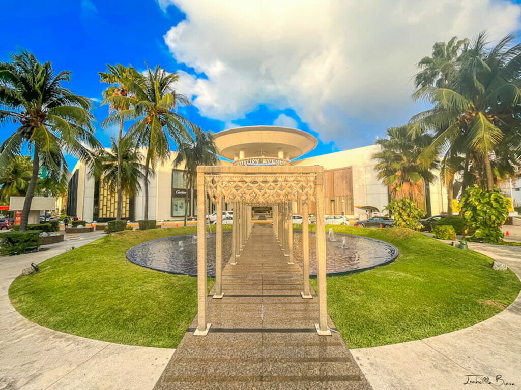 The entrance of the Luxury Avenue in Cancun.