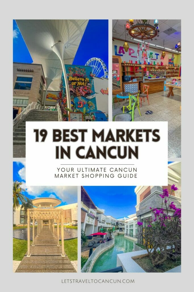 Pinterest image saying "Markets in Cancun".