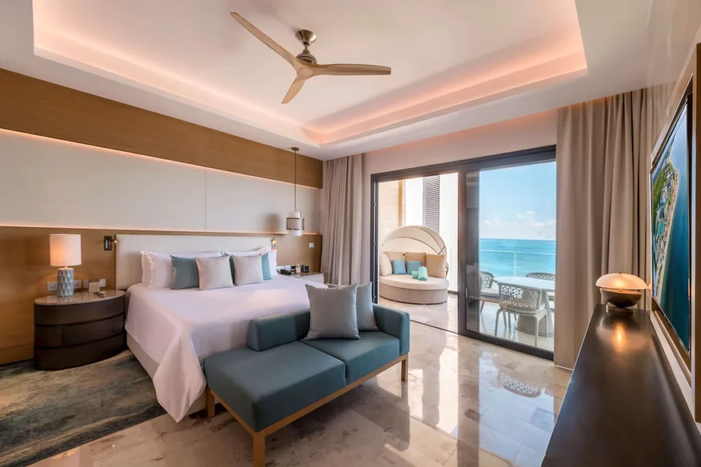 One of the best all-inclusive adult-only resorts in Cancun with spacious room and cozy balcony.