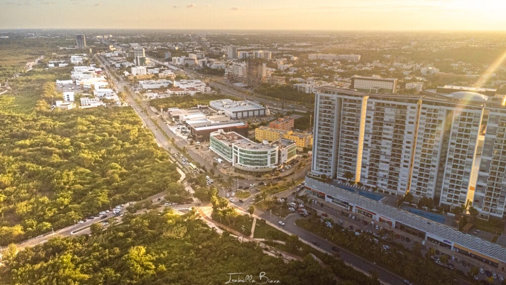 Cancun Downtown aerial view