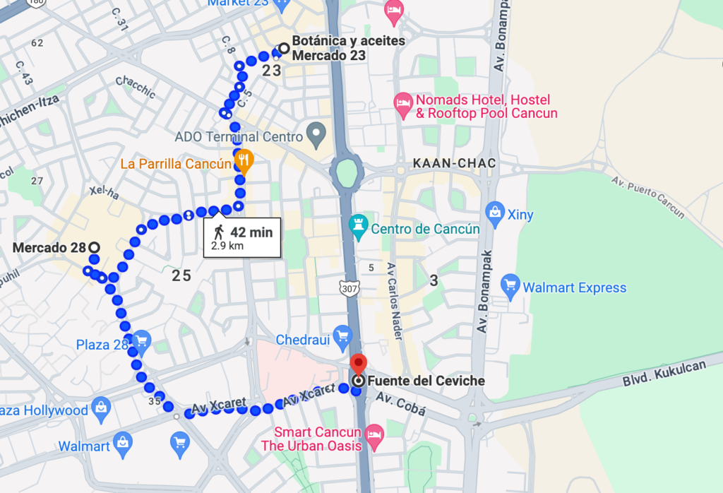 Map of Cancun Markets - Cancun hidden gems
