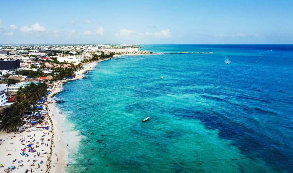 Puerto Morelos Beach Aerial View