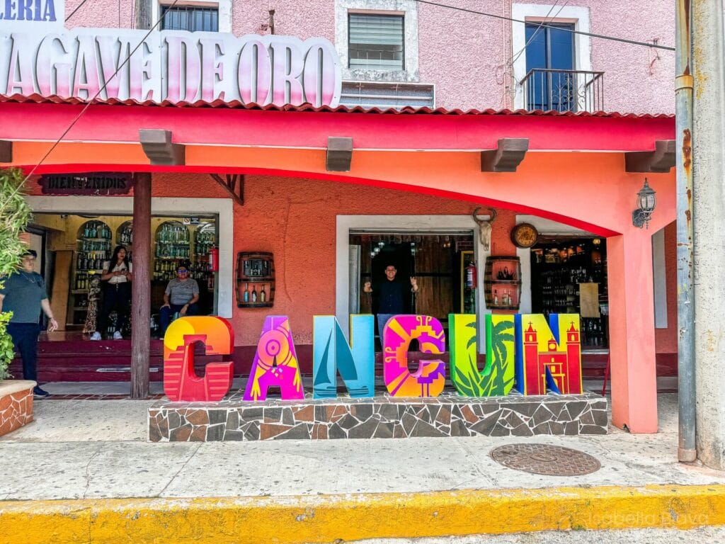 Cancun letters at Mercado 28